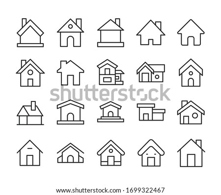 Big set of home line icons. Vector illustration isolated on a white background. Premium quality symbols. Stroke vector icons for concept or web graphics. Simple thin line signs. 