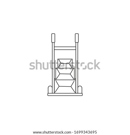 parcel cart on white background