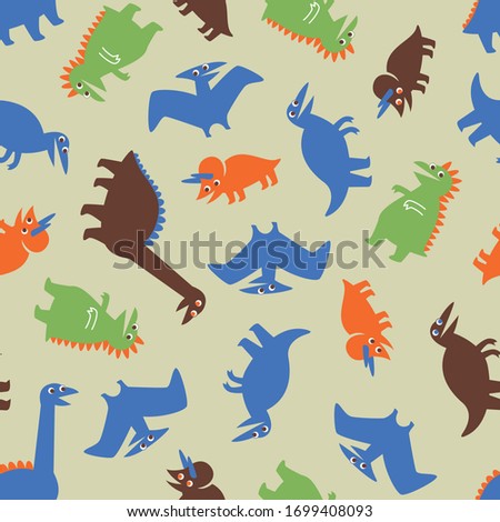 Happy dinosaur illustration material pattern
