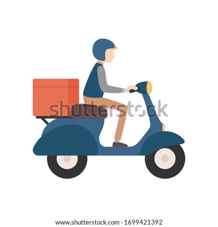 food delivery man by motorcycle 