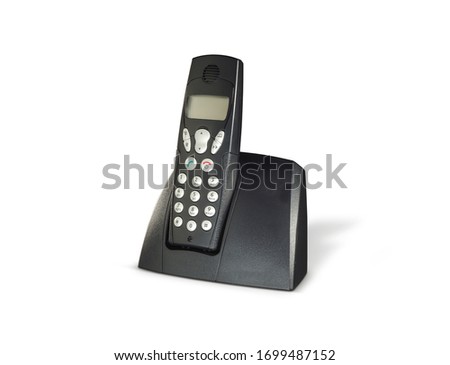 dect cordless phone (wireless phone, radiotelephone, radio phone) isolated on withe background Royalty-Free Stock Photo #1699487152