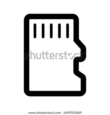 memory card icon outline isolated vector illustration
