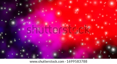 Dark Pink, Red vector texture with beautiful stars. Shining colorful illustration with small and big stars. Design for your business promotion.