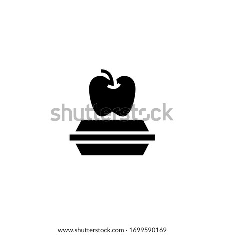 Lunch box vector icon in black solid flat design icon isolated on white background