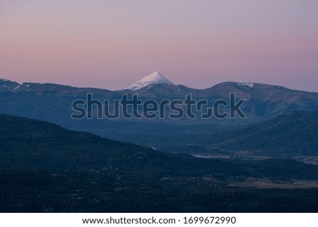 Sunrise in the Andes mountain range