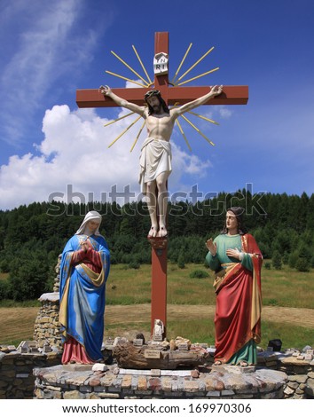 Jesus Christ on The Cross. Tylicz. Poland Royalty-Free Stock Photo #169970306