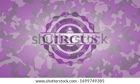 Circus pink on camo texture. Vector Illustration. Detailed.