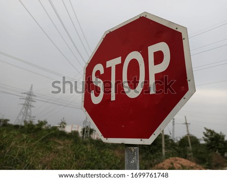 Stop Sign Board Outside the City