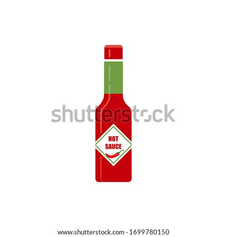 Hot sauce bottle vector illustration.