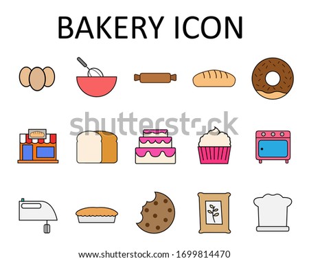Illustration vector design of bakery icon set