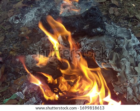 picture of fire from burning rubbish.