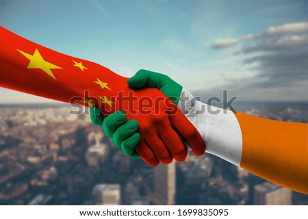 Shaking Hands China and Ireland