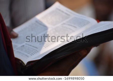 Indian language Bible reading closeup  Royalty-Free Stock Photo #1699898050