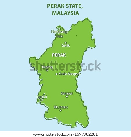 Perak State Map Of Malaysia Country