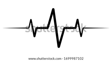 heart rate pulse, icon medicine logo, vector heartbeat heart rate icon, audio sound radio wave amplitude spikes Royalty-Free Stock Photo #1699987102