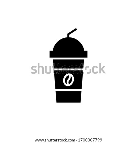 iced coffee icon vector illustration glyph style design. isolated on white background