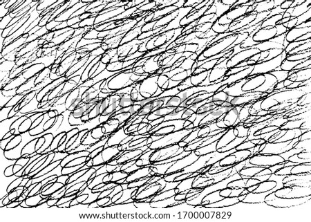 Grunge texture of hand-drawn doodles with spirals and swirls. Abstract background of children's Doodle drawings. Vector illustration. Overlay template.