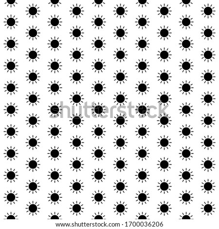 Square seamless background pattern from black suns. The pattern is evenly filled. Vector illustration on white background