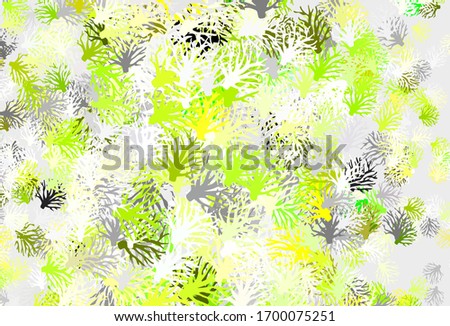 Light Green vector abstract design with leaves. Colorful abstract illustration with leaves in doodle style. Colorful pattern for kid's books.