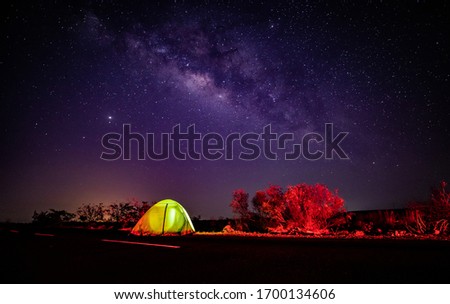 A mysterious light painting and the beautiful milky way galaxy in the background with bright stars, cosmos and constellations, travellin is so much fun taking these long exposure wide-angle shots