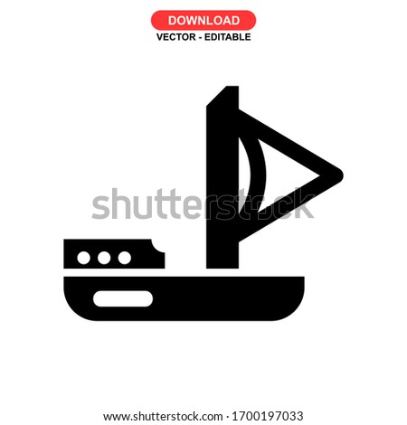 sailboat icon or logo isolated sign symbol vector illustration - high quality black style vector icons
