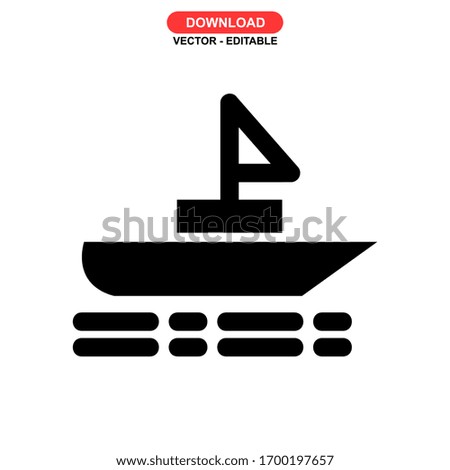 sailboat icon or logo isolated sign symbol vector illustration - high quality black style vector icons
