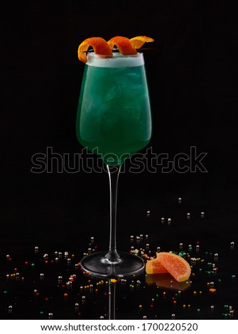 cocktails drinks on the black background