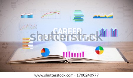 Open book with CAREER OPPORTUNITIES inscription, new business concept