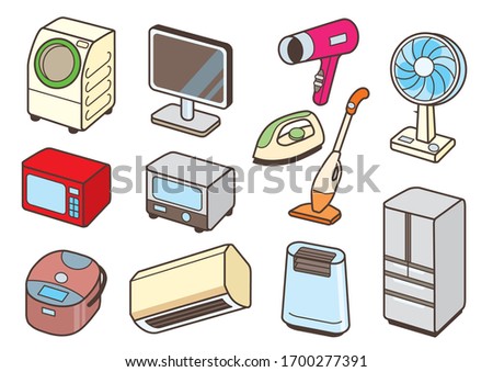 
Collection of various illustrations of home appliances