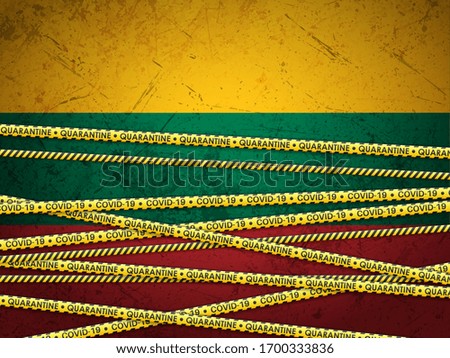 Lithuania in quarantine textured background. Vector illustration.