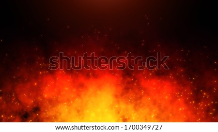 Fire embers particles over black background. Fire sparks background. Abstract dark glitter fire particles lights. Royalty-Free Stock Photo #1700349727