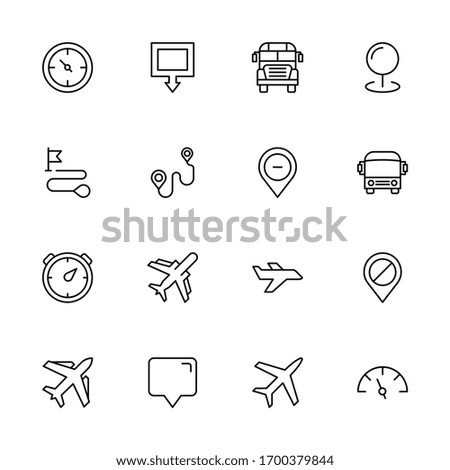 Public transport line icon set. Collection of high quality black outline logo for mobile concepts and web apps. Public transport set in trendy flat style. Vector illustration on a white background