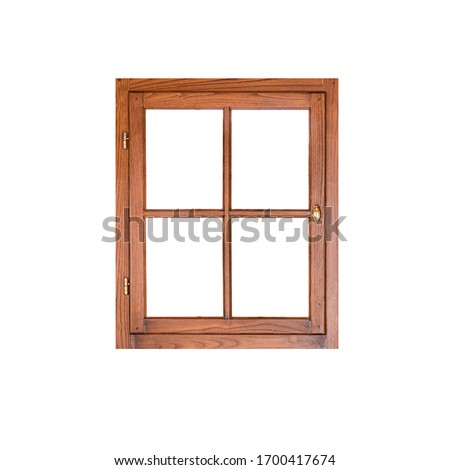 Wooden window isolated on white background Royalty-Free Stock Photo #1700417674