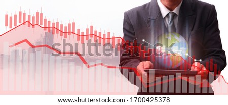Global economy pandemic fear and economic coronavirus fear or virus outbreak and Stock market fears as a  sick financial health as a business  Royalty-Free Stock Photo #1700425378