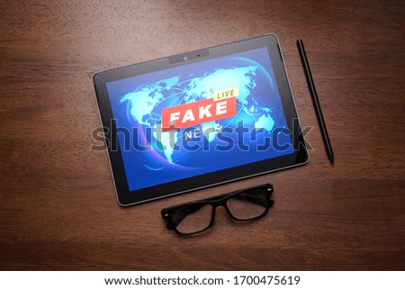 Breaking news live with worlmap background on PC Tablet screen