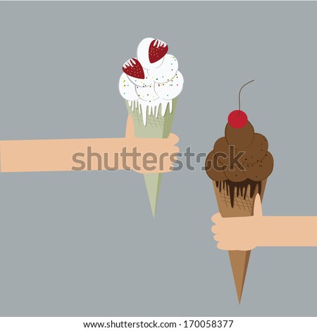 hand hold an Ice-cream Cones