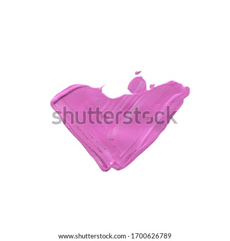 Pink acrylic stroke isolated on white background. For your design.