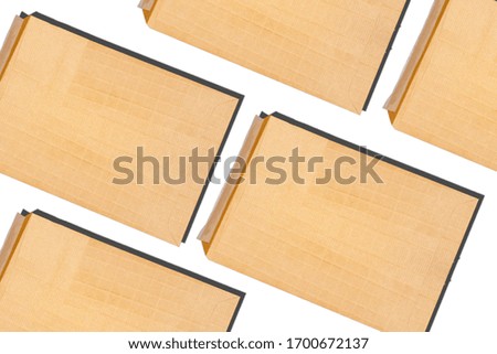 pattern brown envelope mock-up, blank template isolated on white