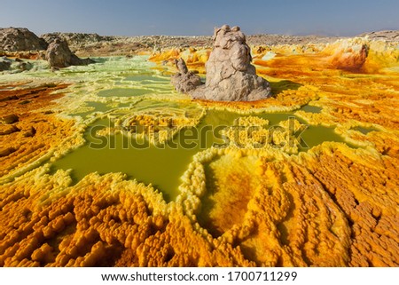 danakil depression dallol volcano colorful acid sulfur lake Royalty-Free Stock Photo #1700711299