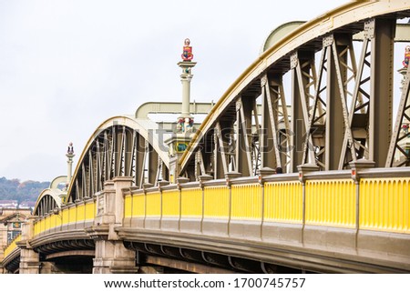 Rochester Bridge in Rochester, Medway was for centuries the lowest fixed crossing of the River Medway in South East England.  Royalty-Free Stock Photo #1700745757