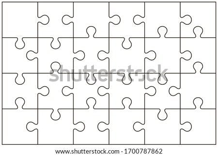 Puzzle pieces vector illustration isolated on white background Royalty-Free Stock Photo #1700787862