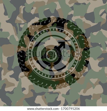 gender dysphoria icon on camouflage texture