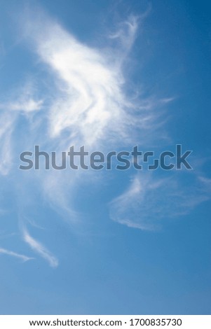 Blue sky with white and transparent cirrus clouds