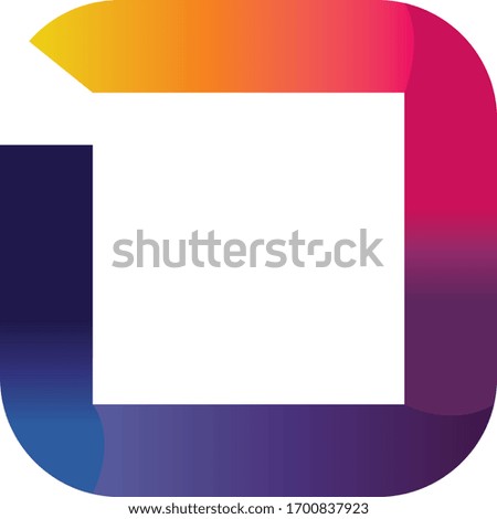 Vector play rectangle icon for application. Design template or element for apps or web. Abstract square symbol with gradient colors