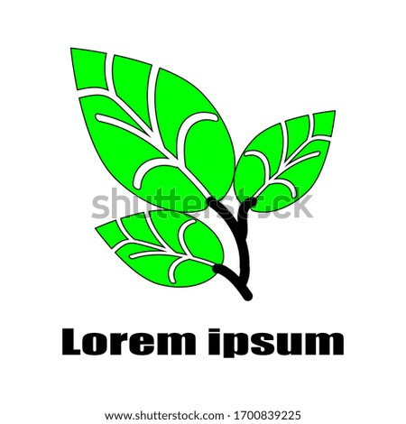 tree leaf logo icon on white background