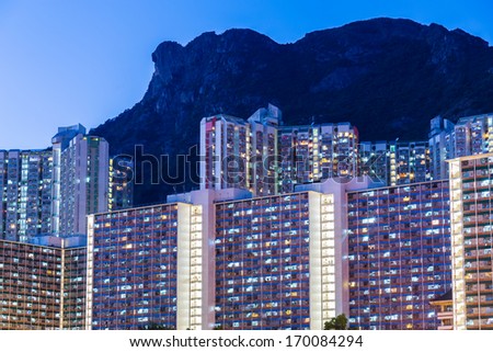 Kowloon residential district in Hong Kong