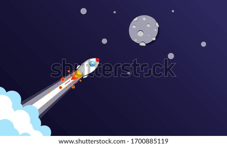 Rocket or spaceship icon flat vector logo design modern colour symbol isolated background. Vector EPS 10