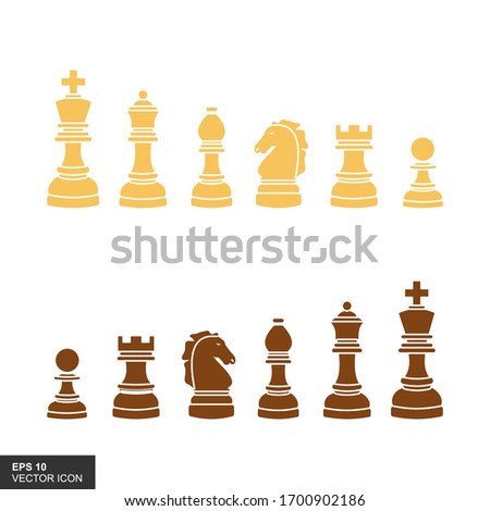 Chess clipart with a white background. Vector illustration.