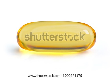 Cod liver oil capsules isolated on white background. This has clipping path.