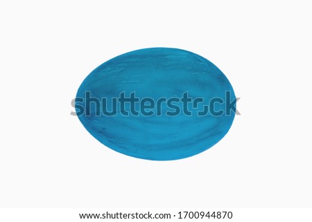 Happy Easter card. Colorful egg on isolated white background. Copy space for text Royalty-Free Stock Photo #1700944870